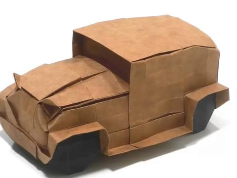 手工折纸diy,看看老爷车的折纸过程,没想到这么简单(1)