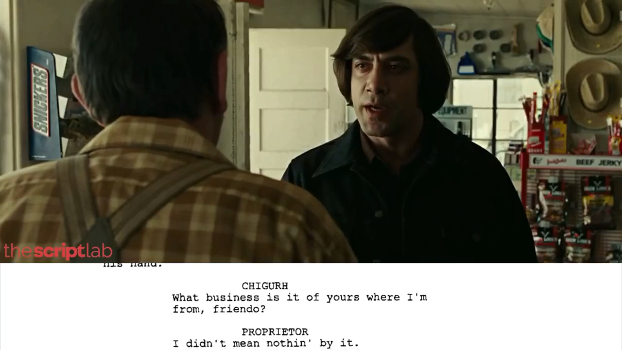 电影《老无所依》幸运硬币对话场景正片与剧本对照_手机新浪网