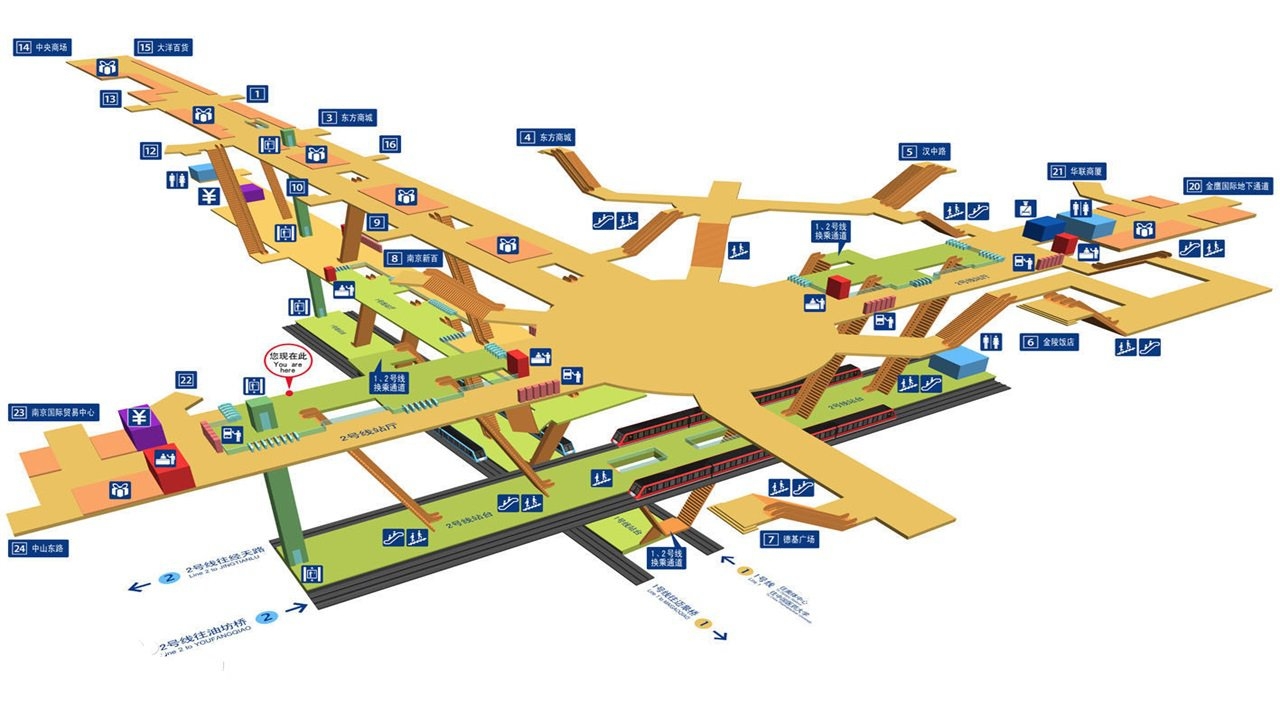 南京这个地铁站有20个出入口日流量达50万人是亚洲第一大