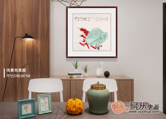 格调满满的餐厅挂画精选,王一容斗方画真的很美
