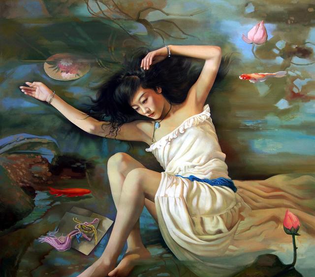 鲁迅美院教授熊燕油画中那些青春妩媚的美少女!