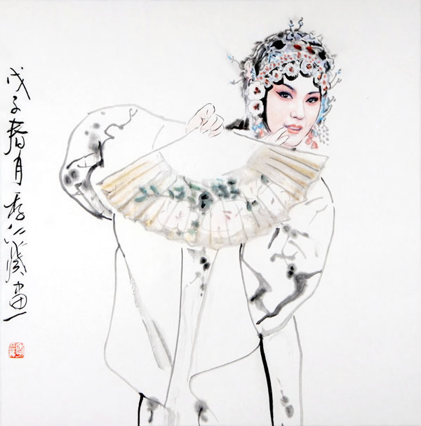 季仁葵绘画作品《梨园曲》系列欣赏