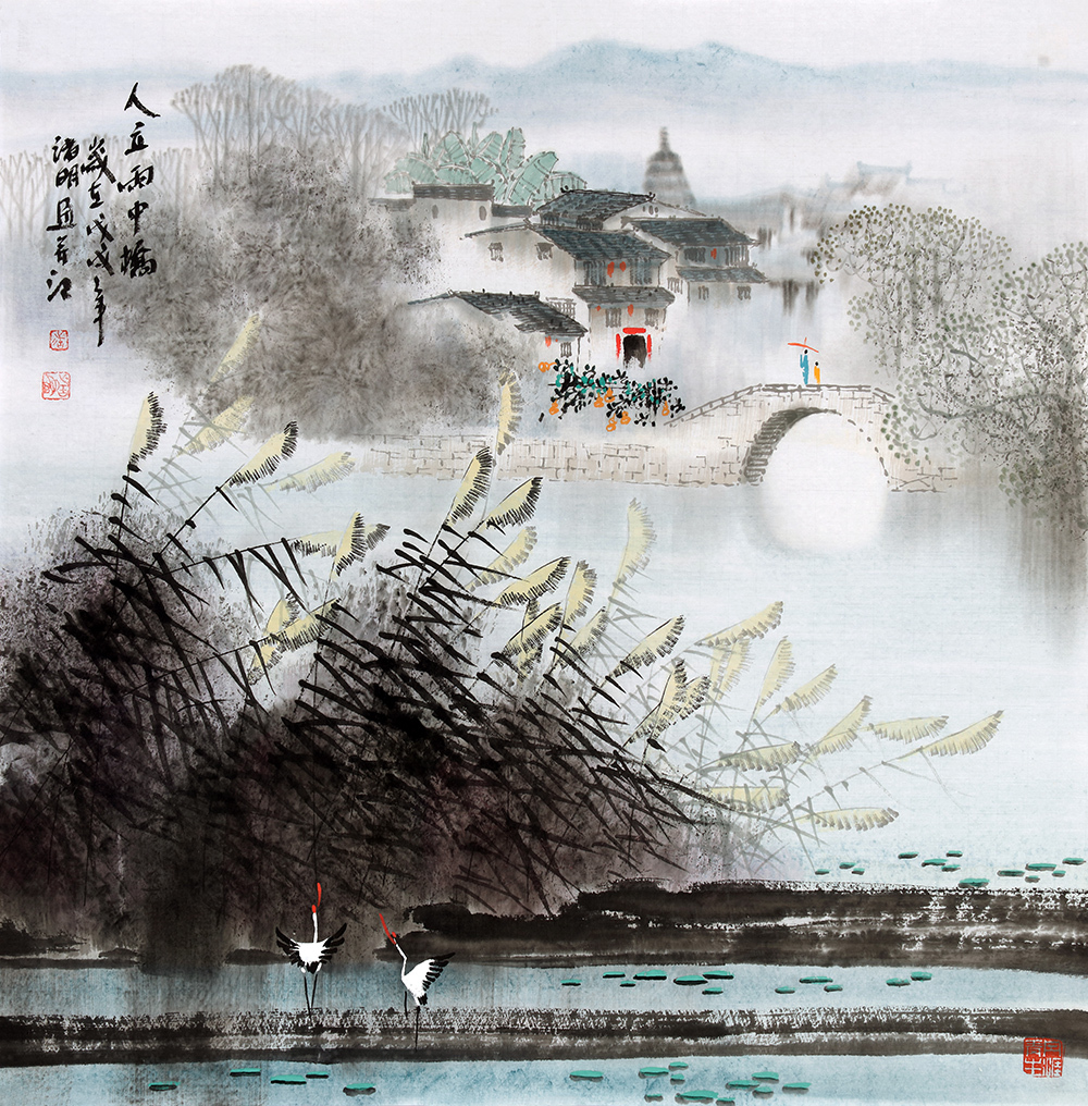 江南山水国画欣赏 手绘江南美景艺术独特