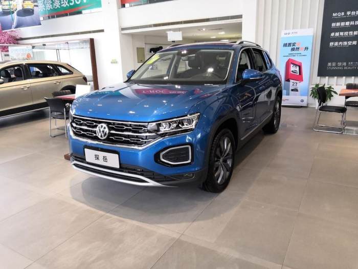 大众探岳首台蓝色实车到店内饰细节曝光质感不输奥迪q5l