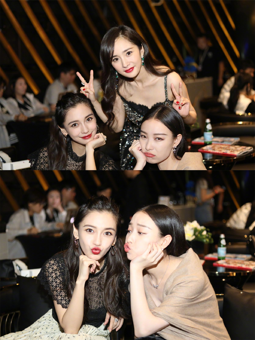 elle风尚大典小花旦同框,杨幂倪妮一身黑,baby靠波点裙加分