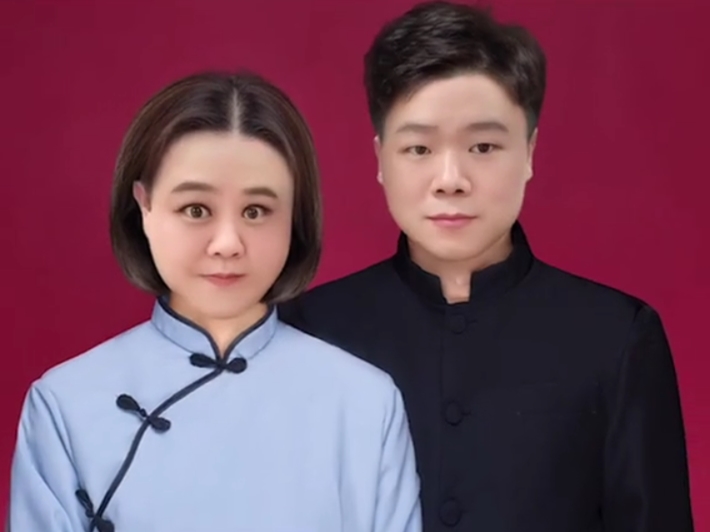 粉丝给岳云鹏孙越p结婚照,分别给两人加头发,看完不觉得违和