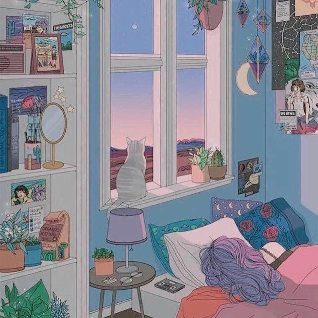 动漫少女心背景图他的朋友圈太污我每天都会打扫的