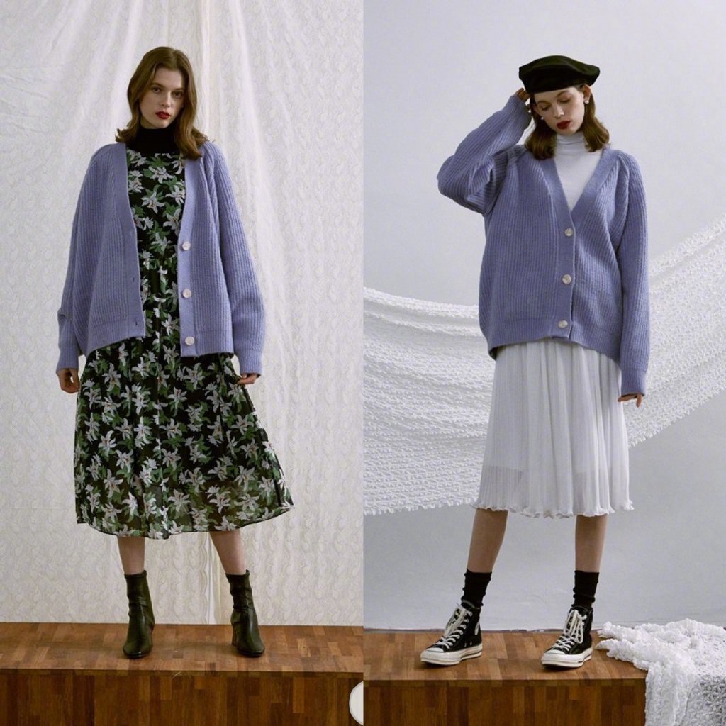 毛衣搭配碎花半身裙气质温婉优雅,精致还减龄