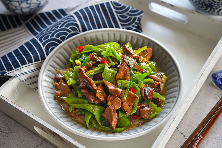 青椒炒猪心