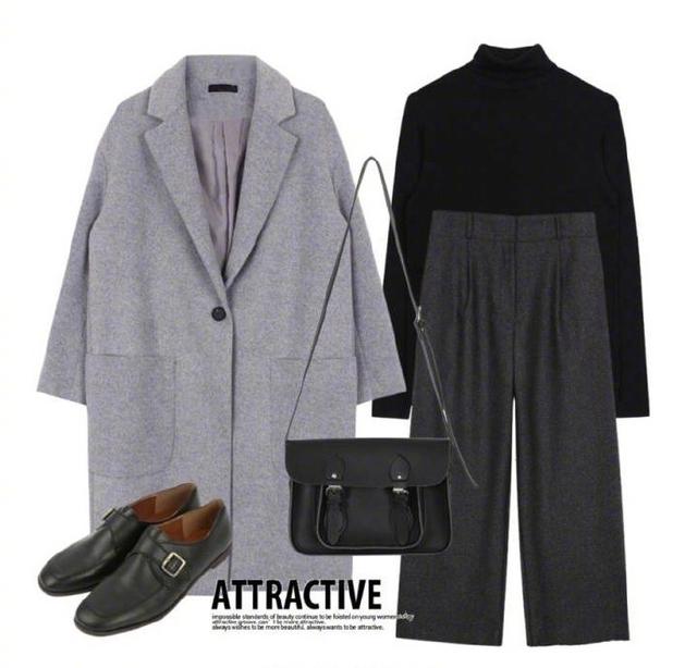 2018秋冬黑白灰色系这样穿,时髦又保暖,更有女人味