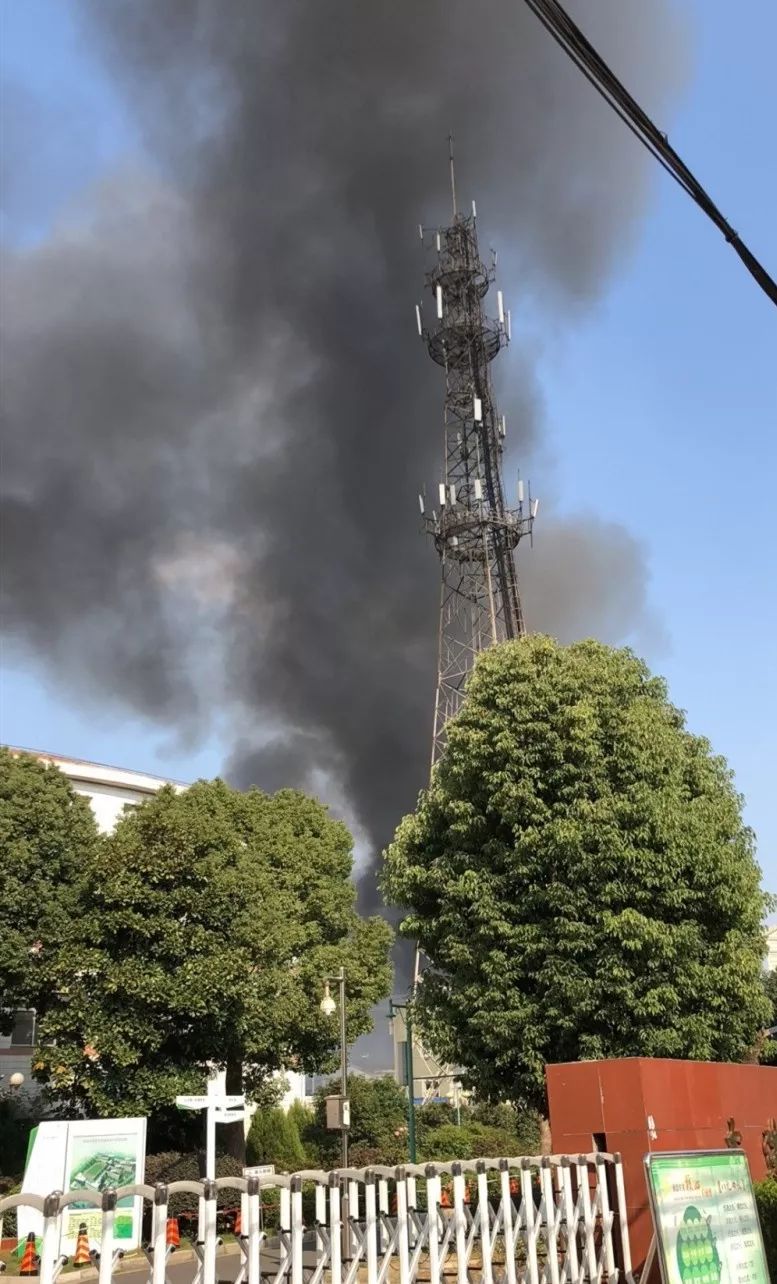 常州武进城南纺织厂内突发大火,浓烟弥漫,屋顶被烧毁