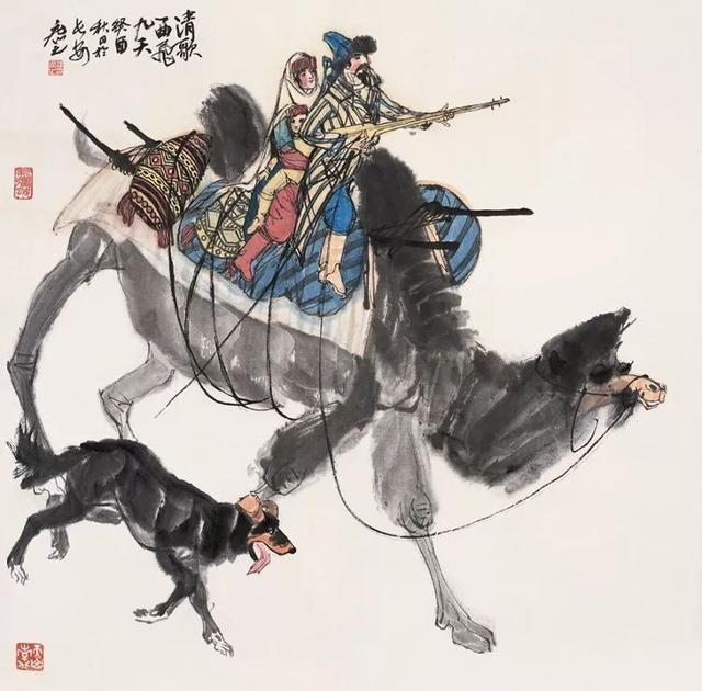 西域风情画派开创者徐庶之风情人物画作品欣赏