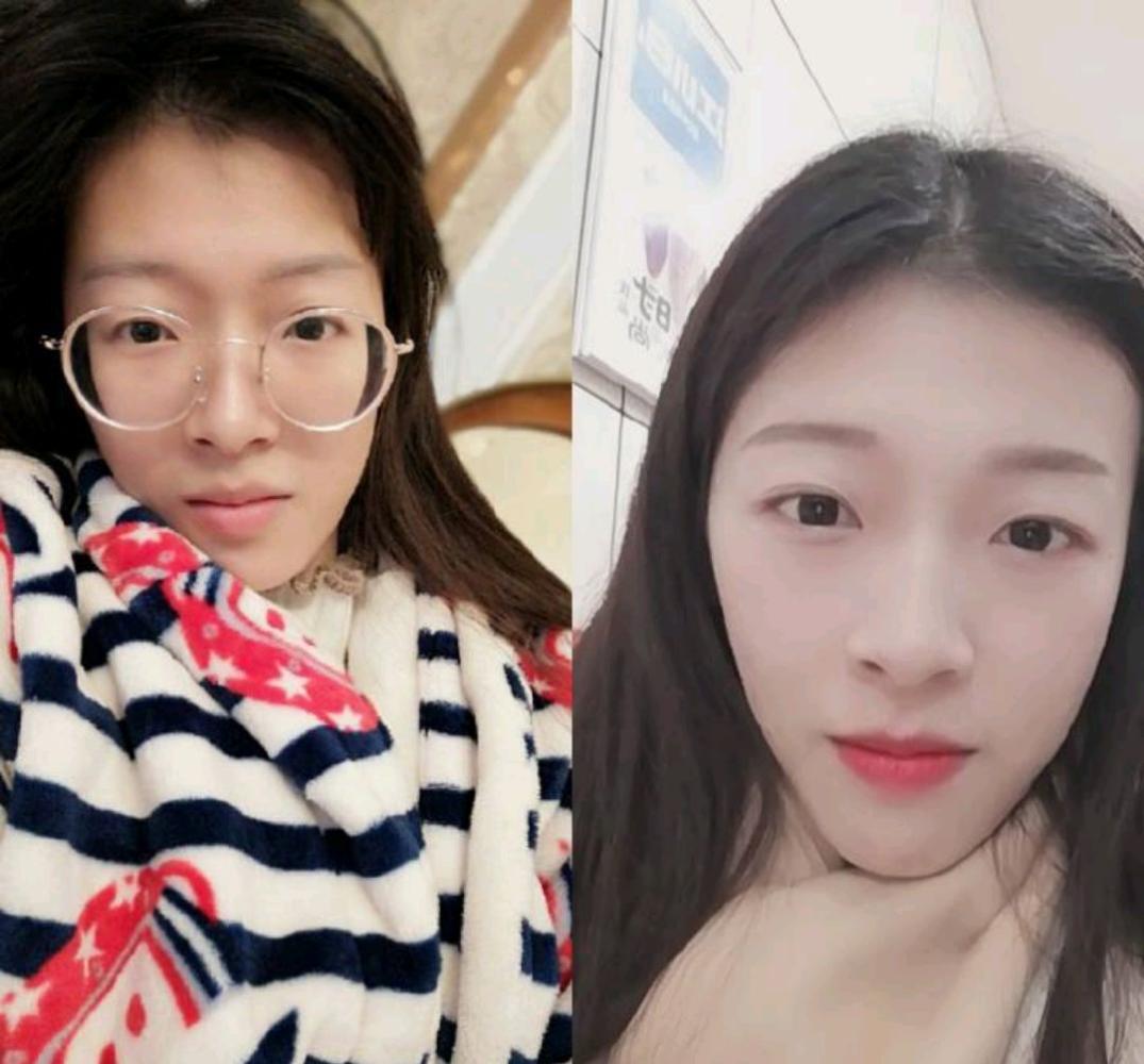 美女大学生晒出春节回家前与回家后的反差对比网友秒变村姑