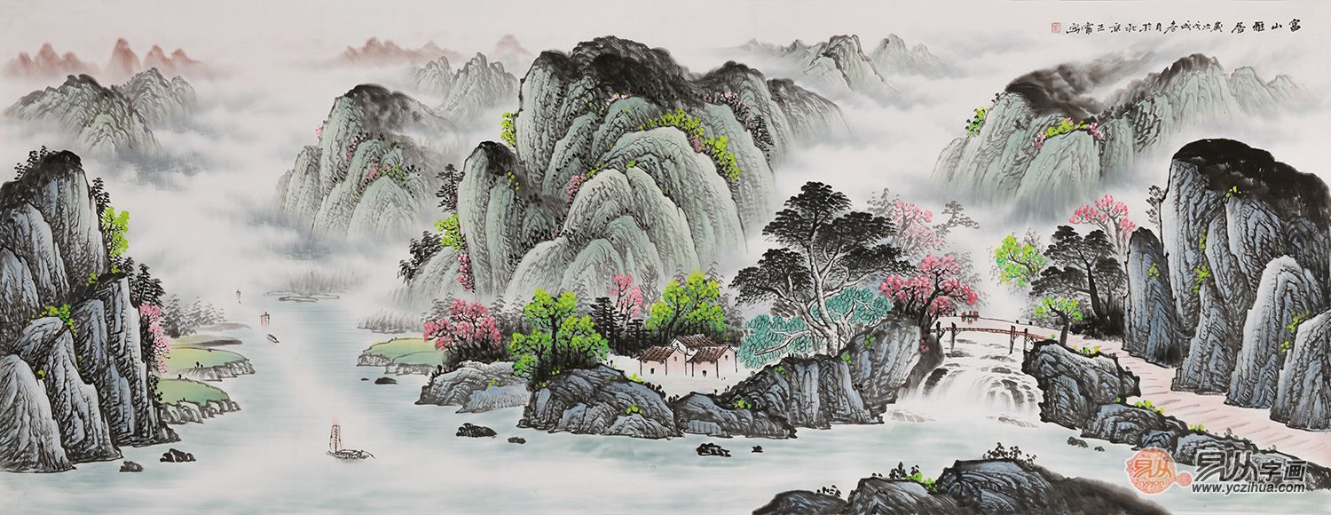 家居墙面装饰画之山水画,美学让墙面不单调