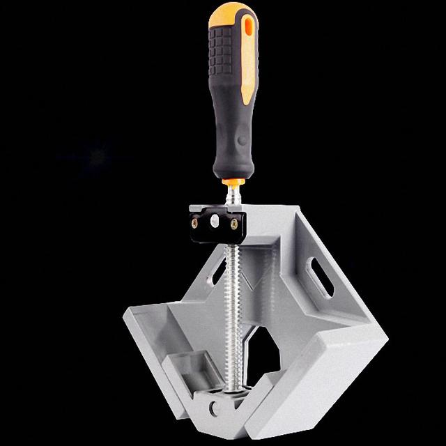 木工拼角固定夹,铝合金压铸钳体,直角安装方便,快进/退按钮,简单易