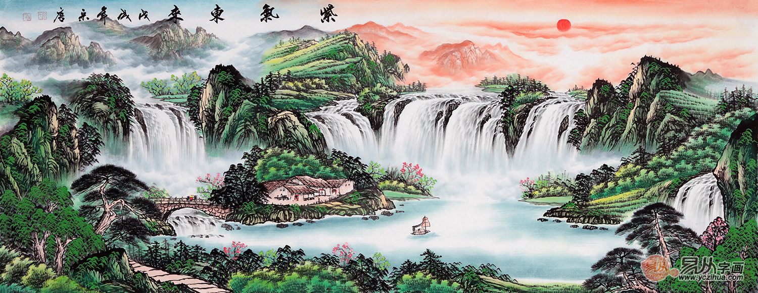 客厅挂什么画风水好?让家庭风水更好就选宋唐手绘山水画