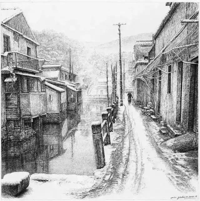 他画钢笔画风景太牛了值得临摹