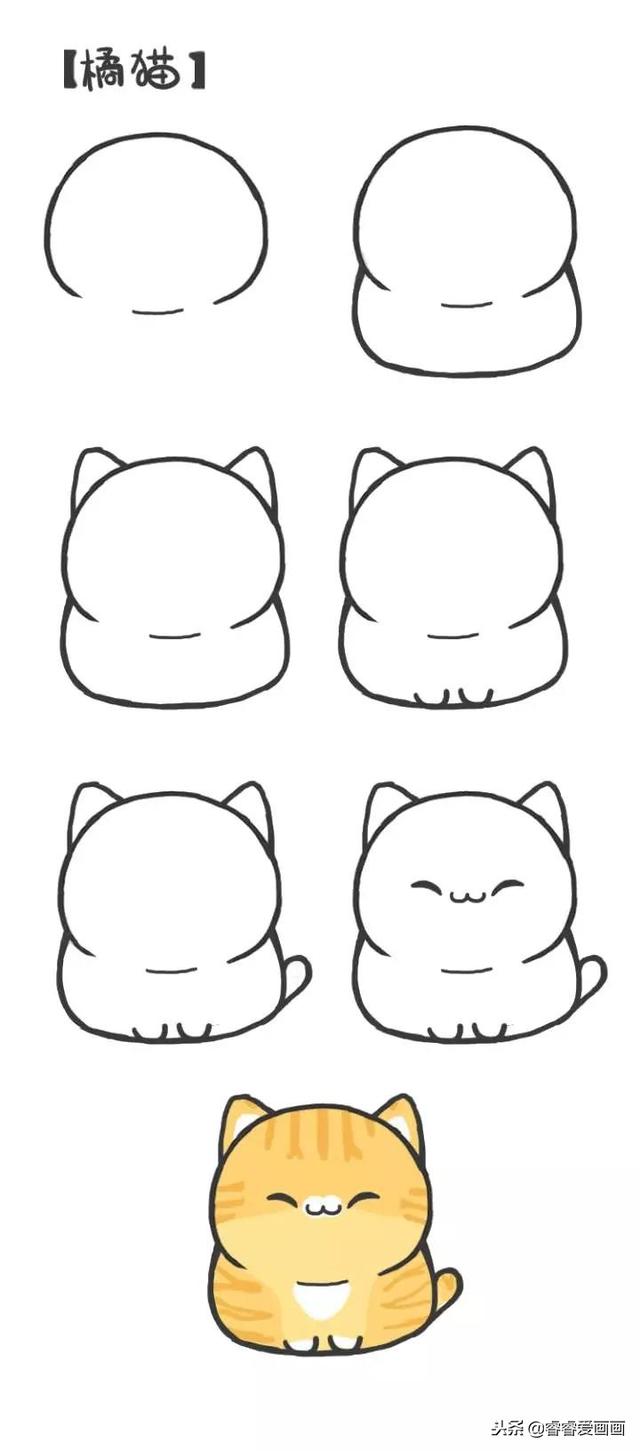 猫咪简笔画大全一幅比一幅颜值高萌翻了值得收藏