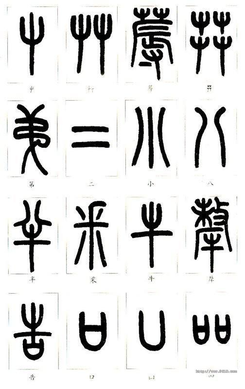 如何学认篆体字(附篆真对照图)