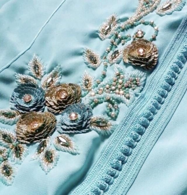 珠绣花衣裳,不一样的美,珠绣要用什么样的布和线?