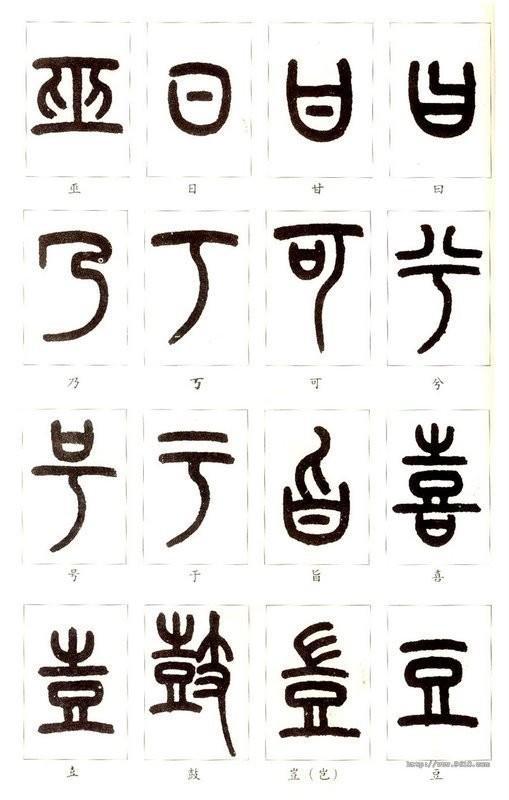如何学认篆体字(附篆真对照图)