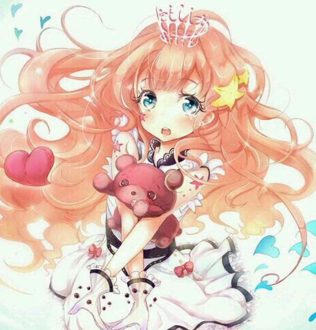 梦幻的二次元女生,蓝色的长发特别引人注目.