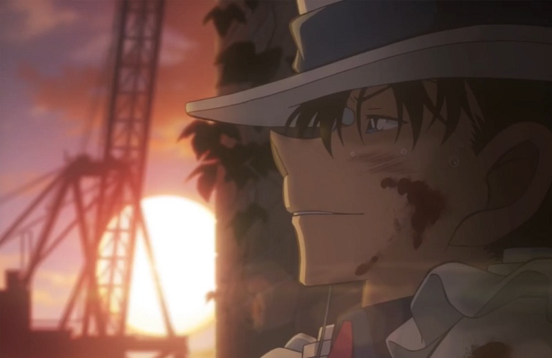 名侦探柯南怪盗基德最惨的不是受伤而是将掉入海中被鱼包围