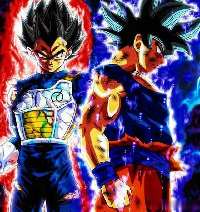 龙珠悟空与贝吉塔自在极意功形态贝吉塔比悟空颜值高太多了