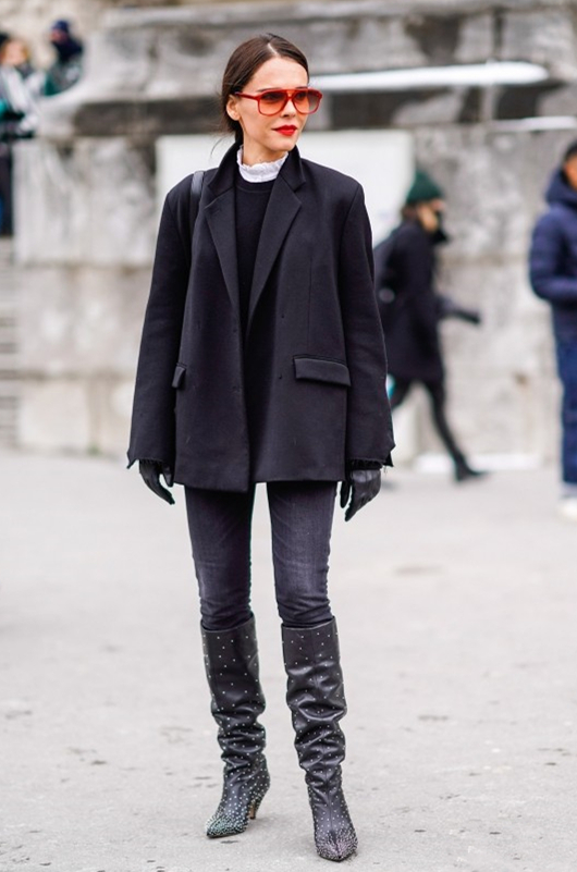 pick西装 长靴,时髦干练又吸睛,轻松拥有大长腿!