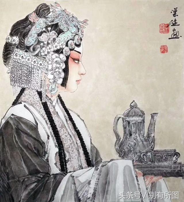 精品国画古代戏曲人物画何家英高徒梁健老师画作七幅图欣赏
