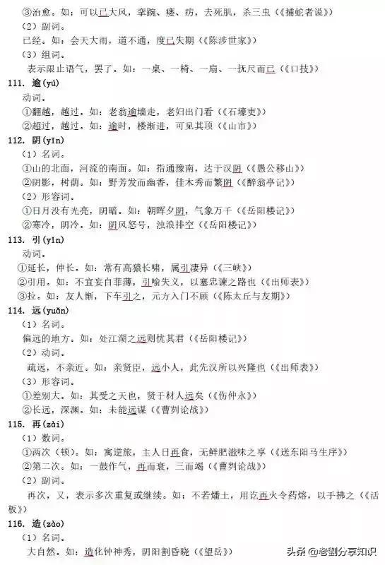 初中文言文6虚词+130实词全解析，人手一份！|实词|虚词|文言文_新浪新闻