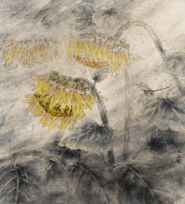 有画说|中央美院工笔画高研班沈磊作品《向日葵》你喜欢么?
