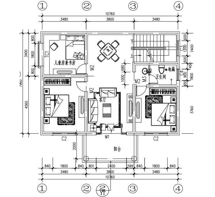 两款简约风格的自建小别墅,占地不足100平米,很适合养老