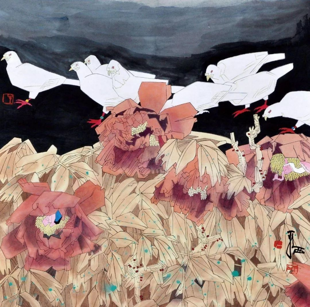 贾平西这个花鸟画得有意思