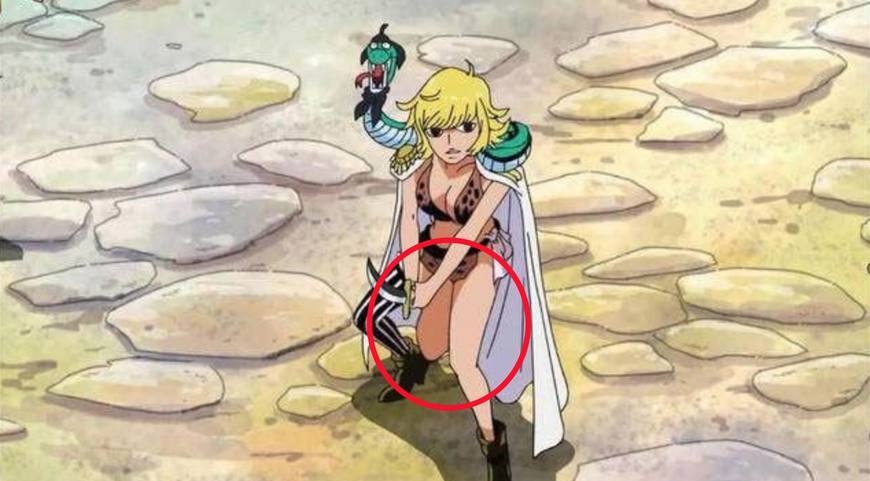 在海贼王的409集,被熊击飞到女帝的岛上后,路飞在被玛格丽特追逐时,曾