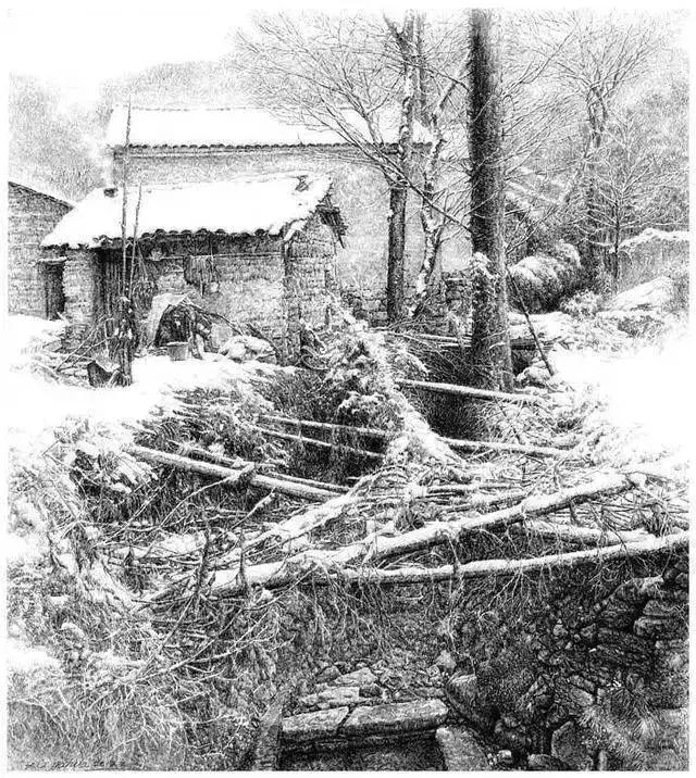 他画钢笔画风景太牛了值得临摹