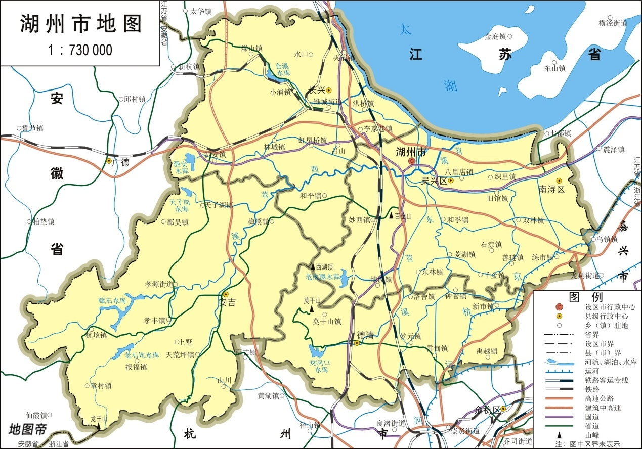 浙江省湖州市地理位置图片