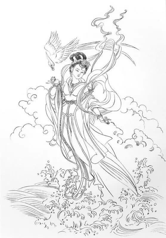 素材白描神话人物