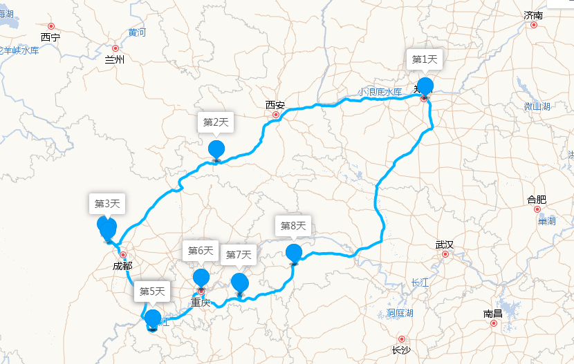 從鄭州自駕去成都重慶,不走回頭路這條線路最合理