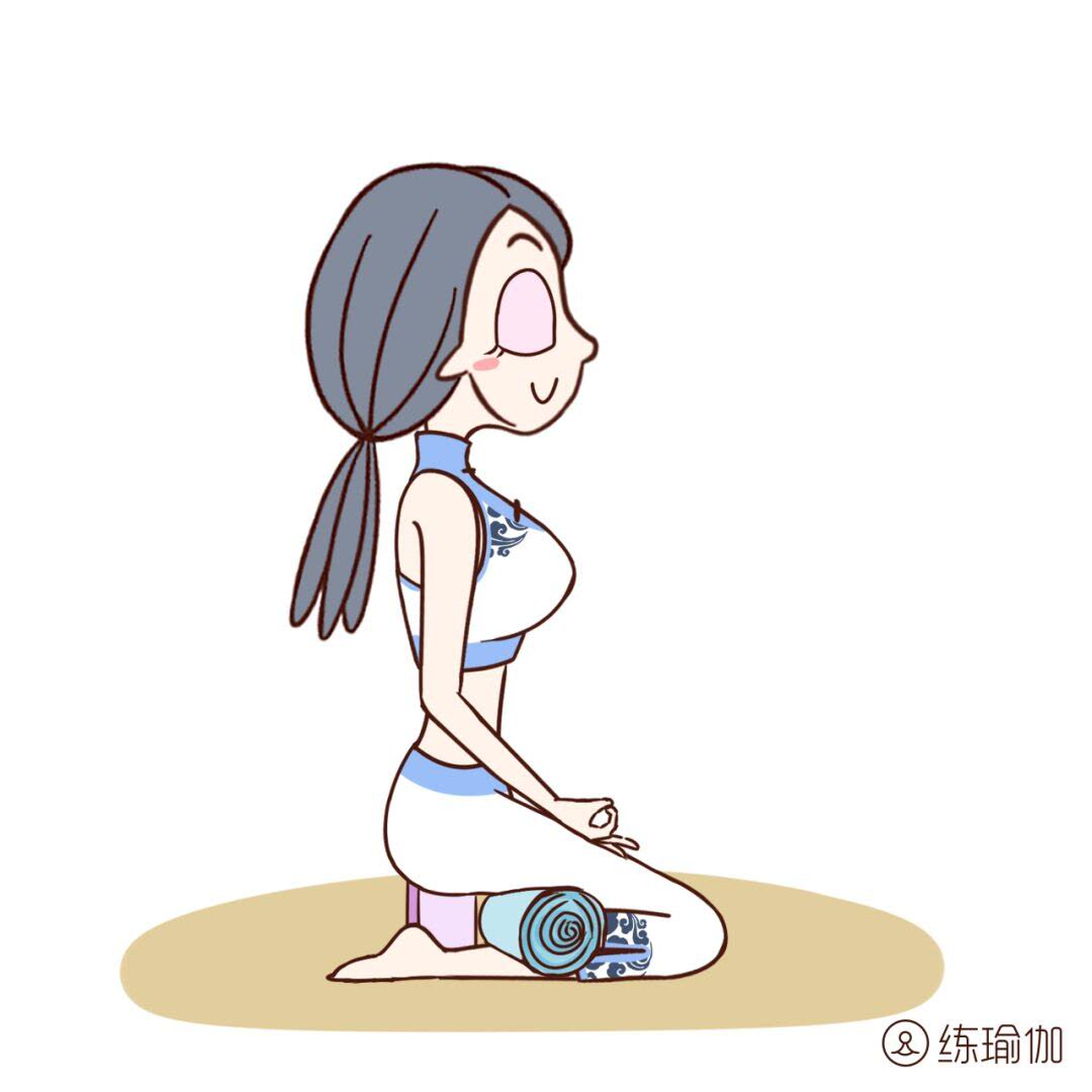 女人每天瑜伽跪姿30秒养胃治腰痛护膝关节双足不再冰凉