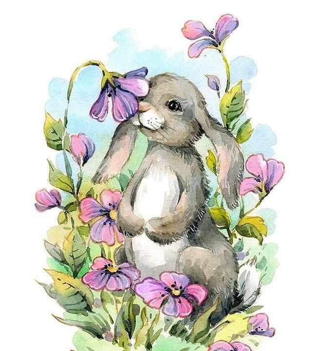 水彩小动物插画太好看了色调完美