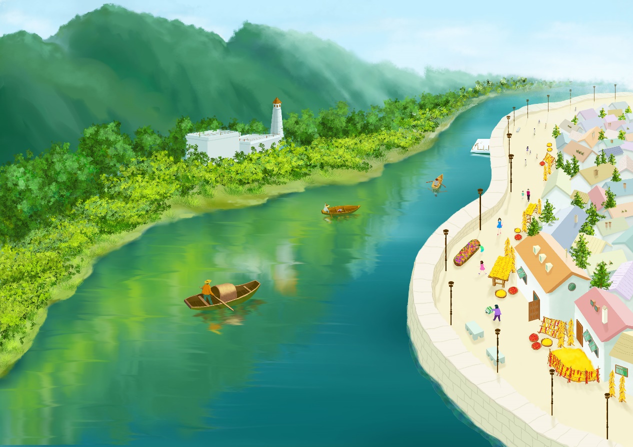 江南一角,手绘风景画