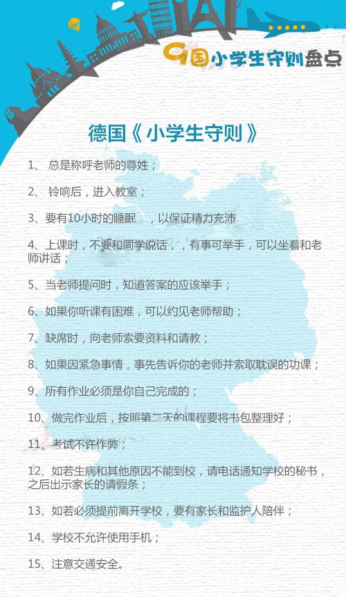 快来看看不同国家的小学生守则盘点,还说我大中国的好!优秀