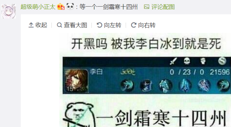 王者荣耀:冰剑流李白横空出世,大神看了都说强:一剑霜寒十四州