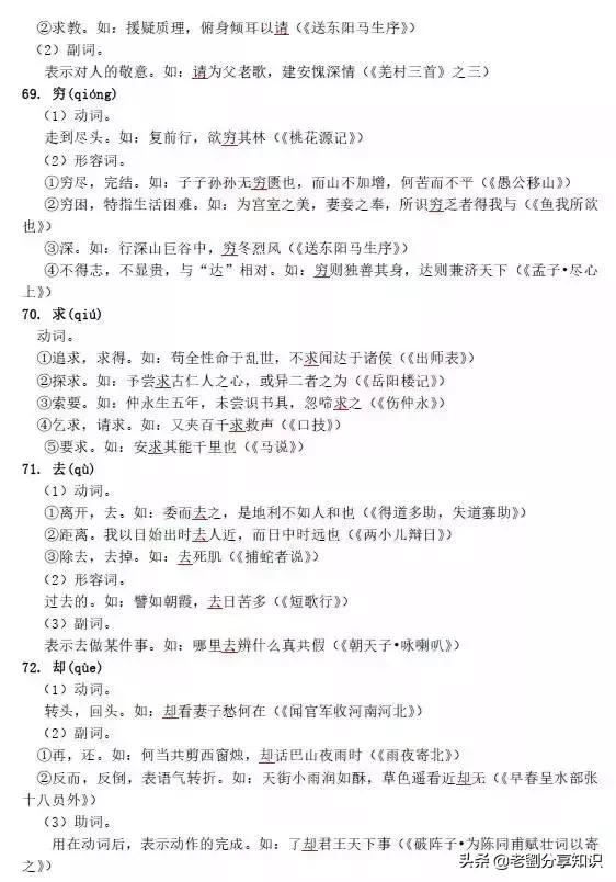 初中文言文6虚词+130实词全解析,人手一份!|实词|虚词|文言文_新浪新闻