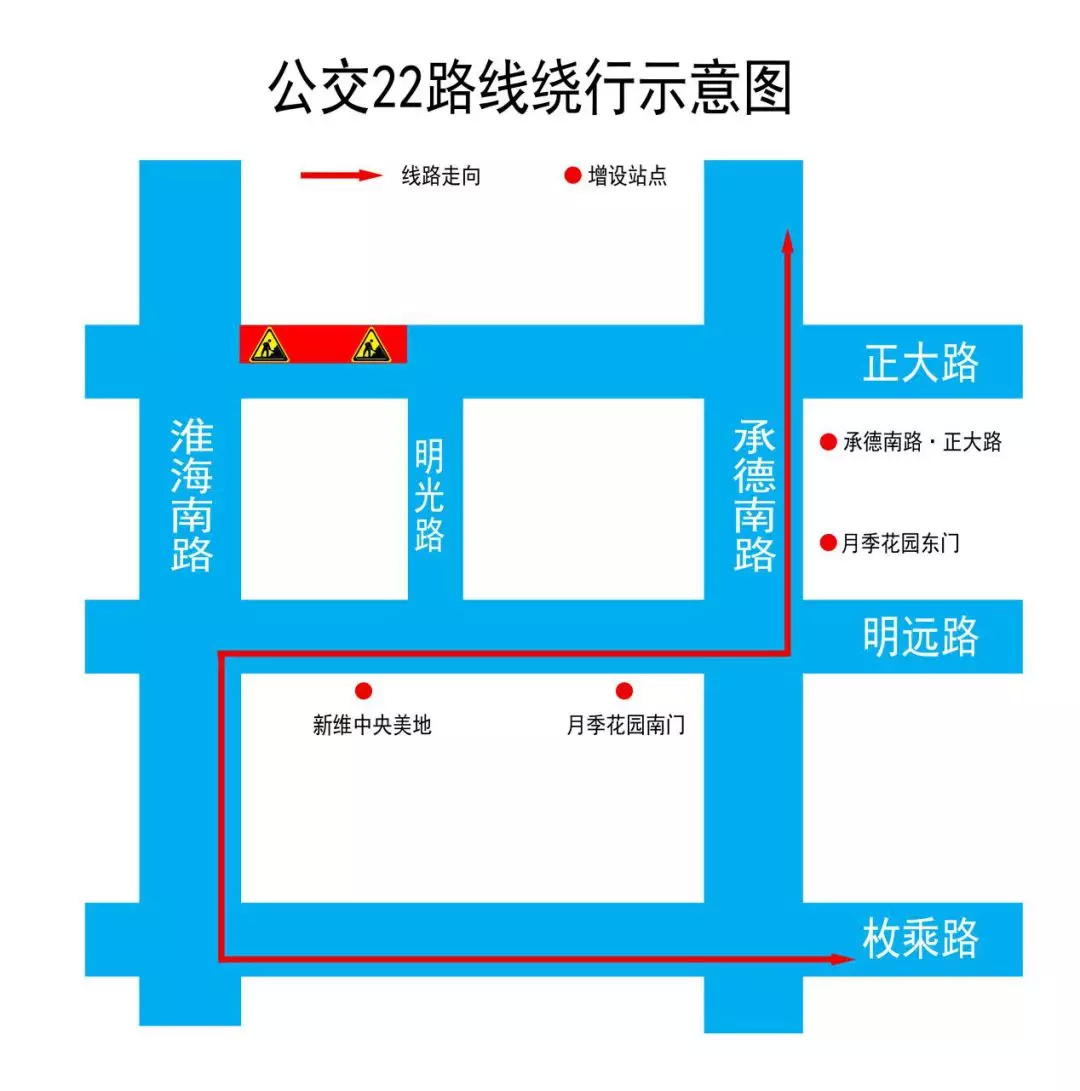 淮安这几条公交路线临时调整啦!大家千万别坐错哦!