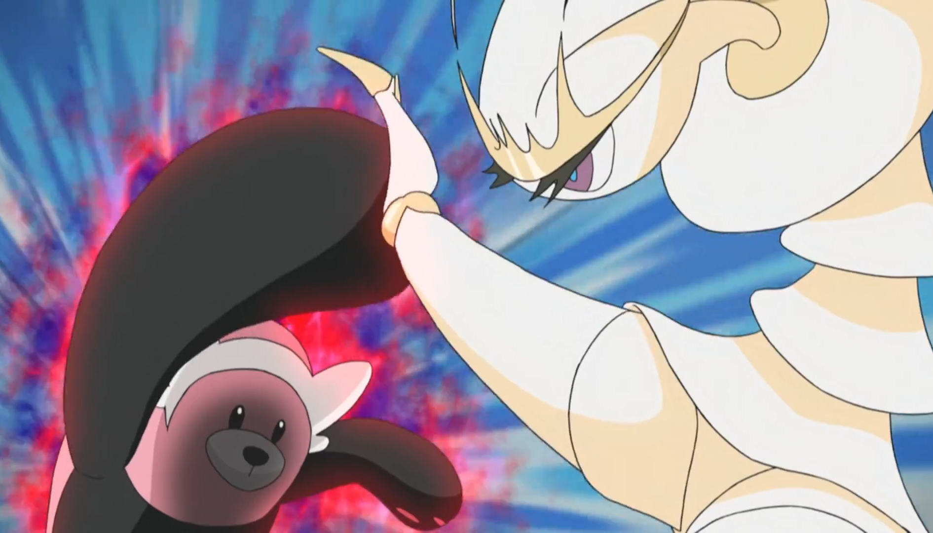 神奇宝贝皮卡丘不敌费洛美螂穿着熊秒杀之最后却被小智收服