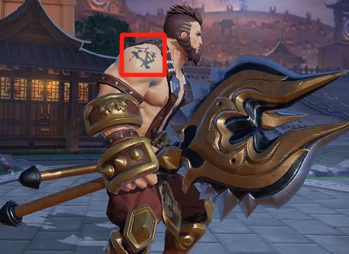 程咬金五款皮肤中四款都有符号或字符因为爱与正义嘴唇太红