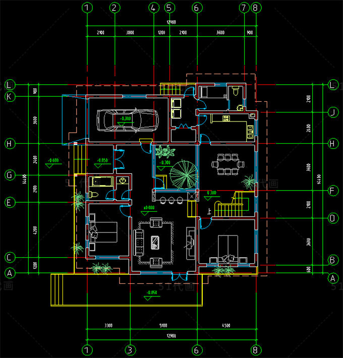 新农村复式185平米二层独栋别墅自建房建筑设计