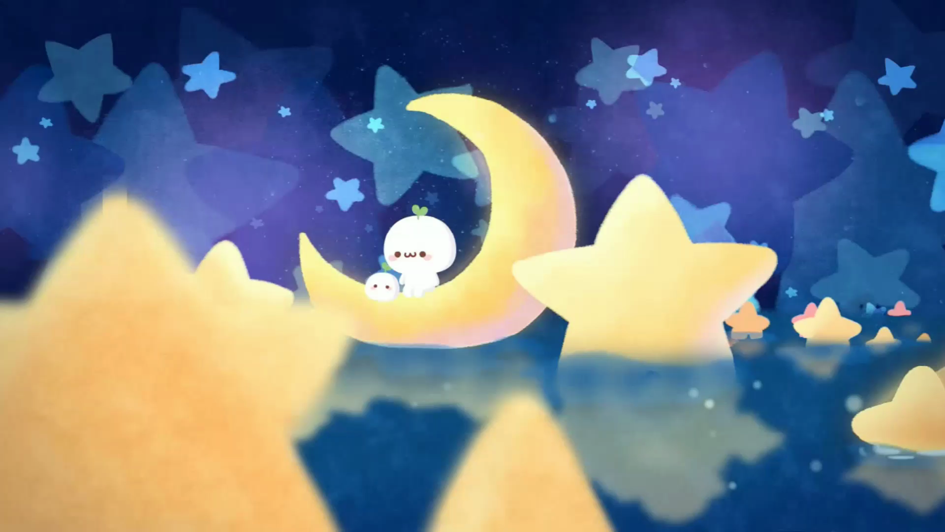 万籁俱寂中,你听—— 叮当叮当,声响清脆 原来是星星碰撞.